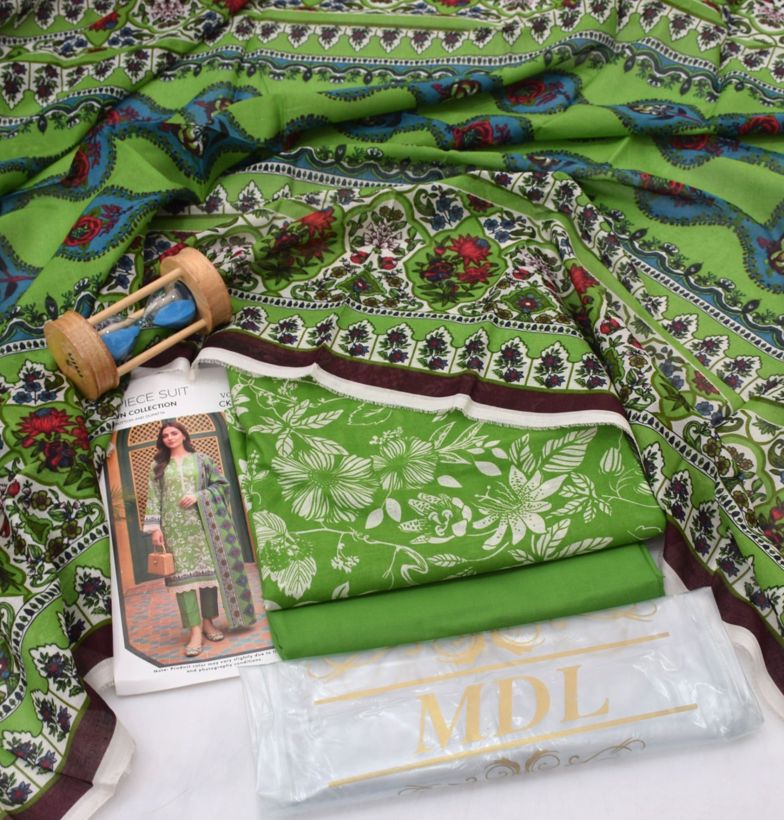 Vibrant Lime Green 3 Piece Unstitched Printed Lawn Suit