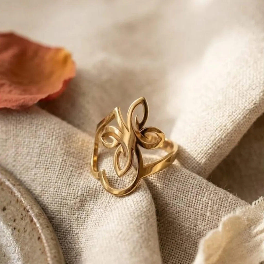 Vintage-Inspired Filigree Floral Gold Ring