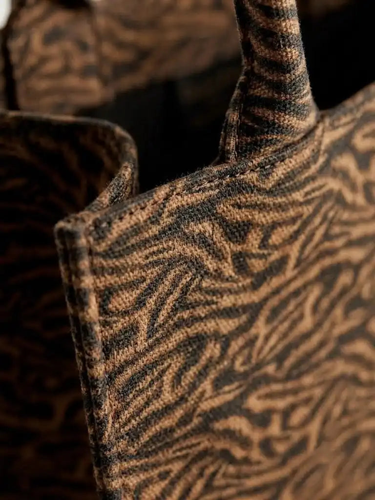 Chic Brown & Black Animal Print Patterned Tote Bag