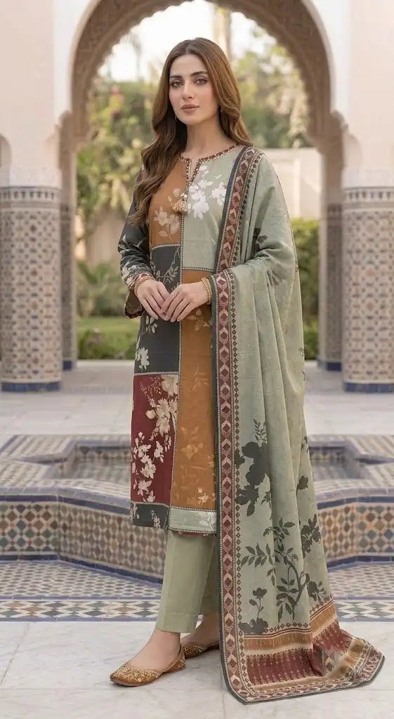 Designer Patchwork Stitched 3 Piece Lawn Suit