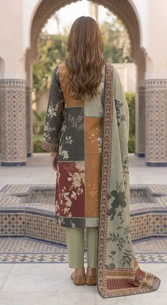 Designer Patchwork Stitched 3 Piece Lawn Suit